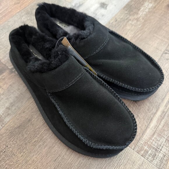 Men's dluxe by dearfoams Lith Slide Slippers Black 7 - Picture 5 of 9